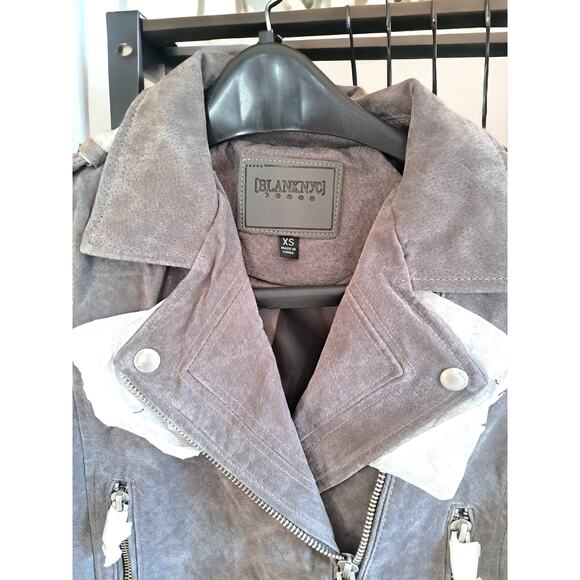 (60% OFF) NWT Blank NYC Genuine Suede Motorcycle Jacket in French Grey - Picture 3 of 4
